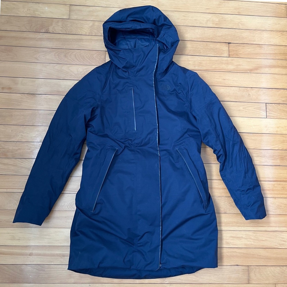 The North Face Womens City Breeze Insulated Parka Navy Blue Hooded Jacket Size M